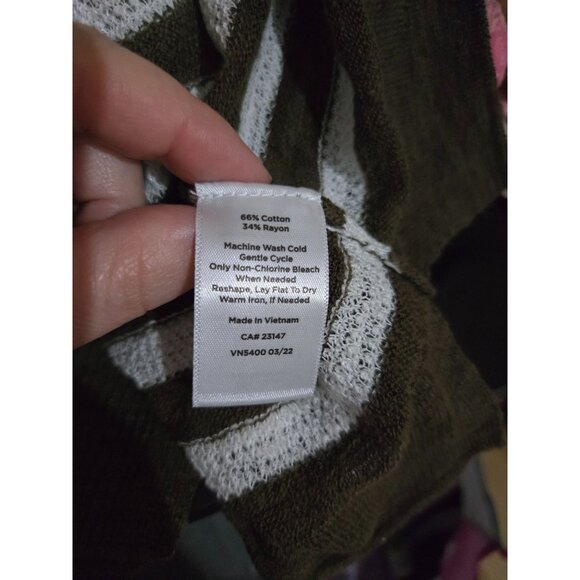 Talbots Womens Striped Sweater LP Petite Large Knit Neutral Top Light Casual - Picture 5 of 8